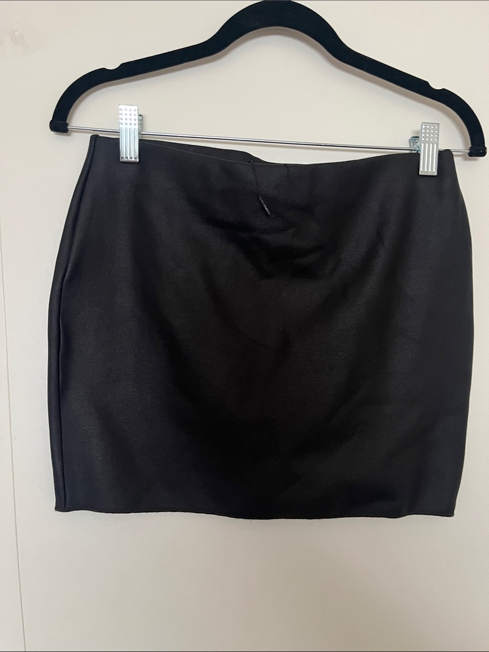 Zara Black Faux-Leather Mini Skirt
